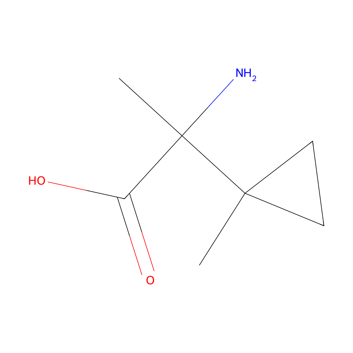 2-Amino-2-(1-methylcyclopropyl)propanoic acid molecular structure, CAS 21231-73-2