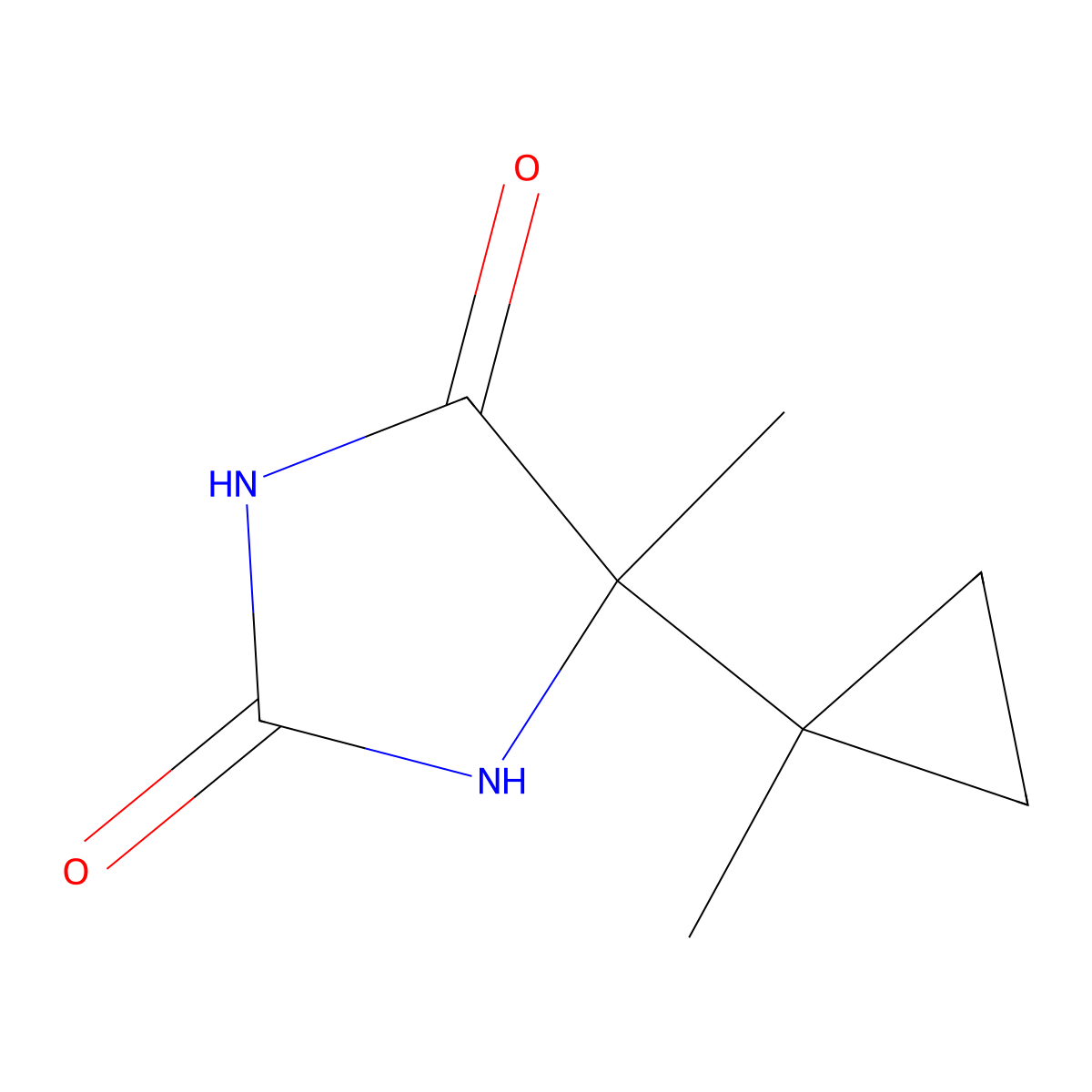 5-Methyl-5-(1-methylcyclopropyl)imidazolidine-2,4-dione molecular structure, CAS 21231-74-3