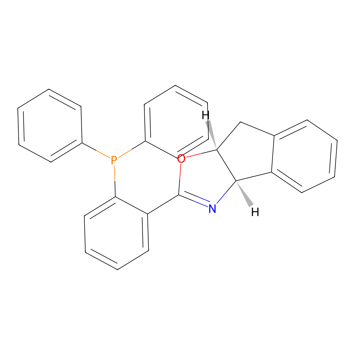 (3AR,8aS)-2[2-(diphenylphosphanyl)phenyl]-3a,8a-dihydroindane[1,2-d]oxazole molecular structure, CAS 212312-33-9