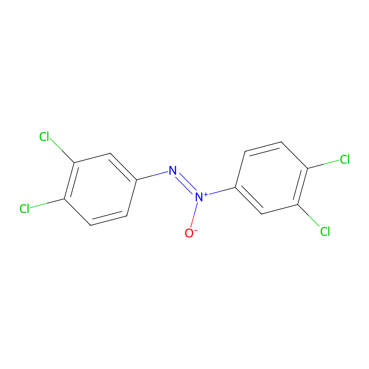 3,3',4,4'-Tetrachloroazoxybenzene molecular structure, CAS 21232-47-3