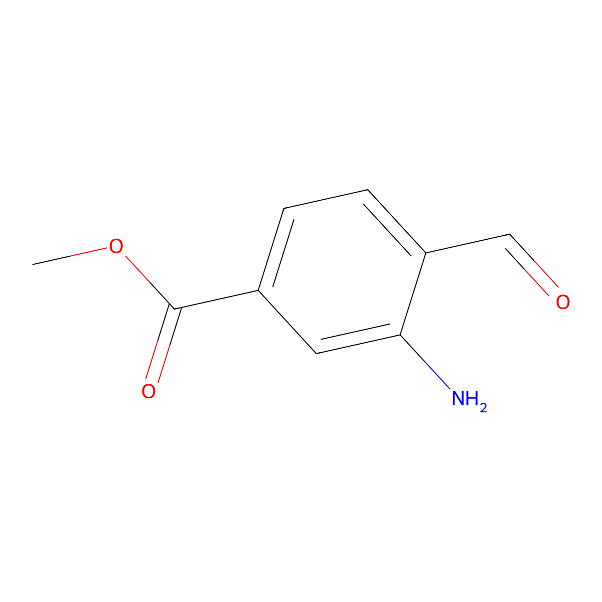 Methyl 3-amino-4-formylbenzoate molecular structure, CAS 212322-17-3