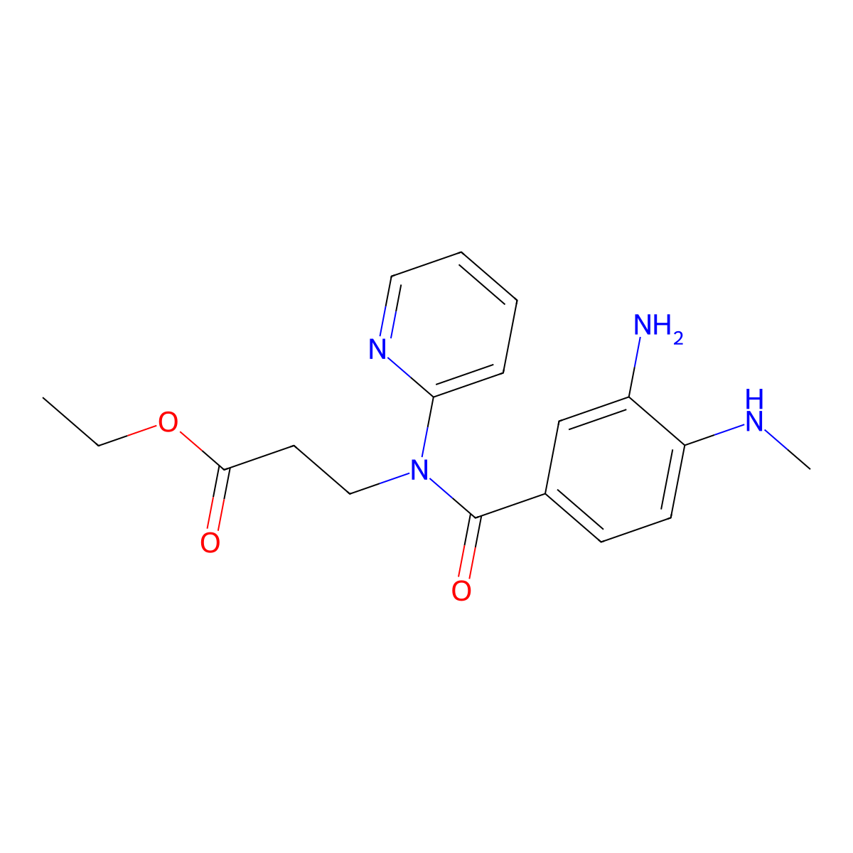 N-(3-Amino-4-(methylamino)benzoyl)-N-2-pyridinyl-beta-alanine ethyl ester molecular structure, CAS 212322-56-0