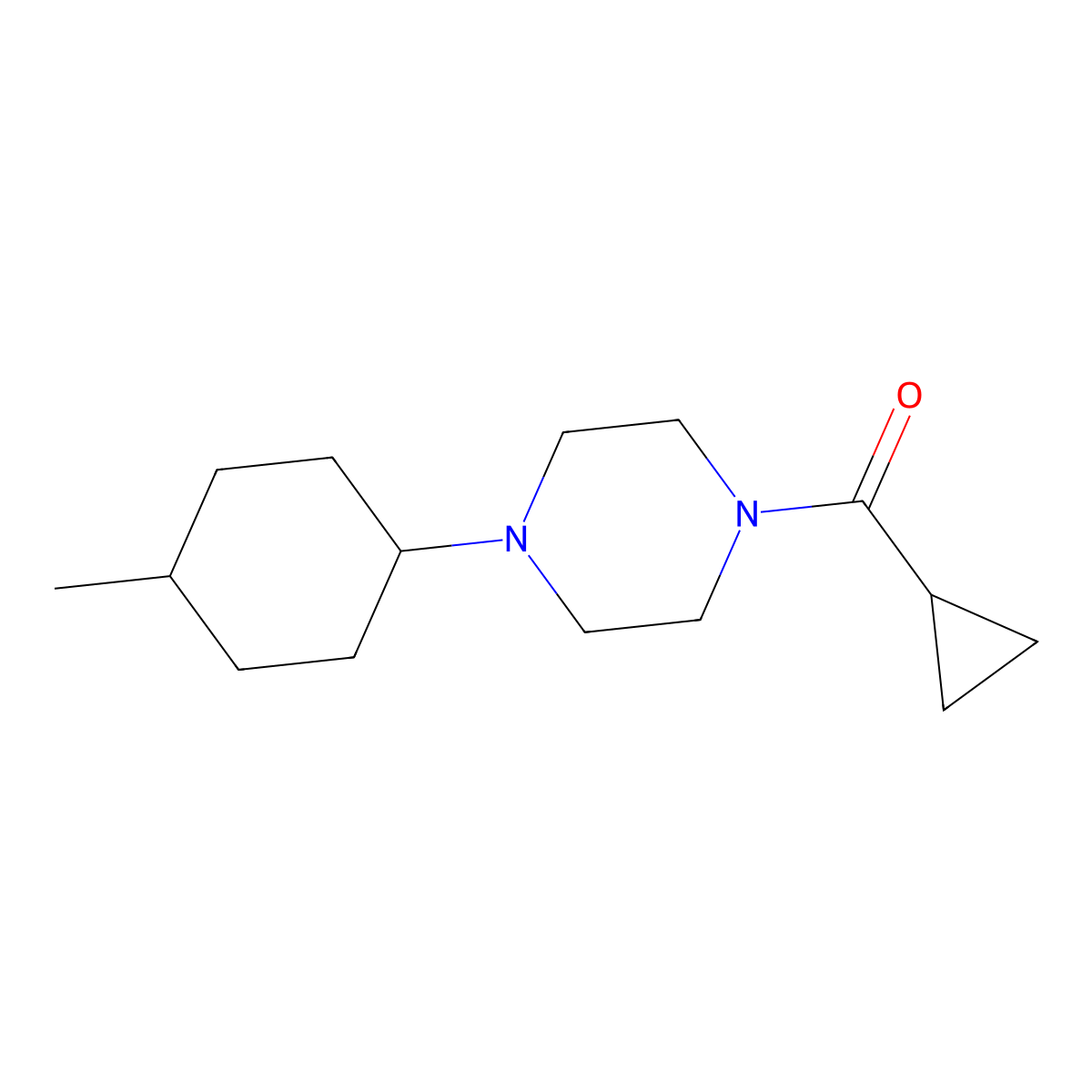 1-Cyclopropanecarbonyl-4-(4-methylcyclohexyl)piperazine molecular structure, CAS 2123252-71-9