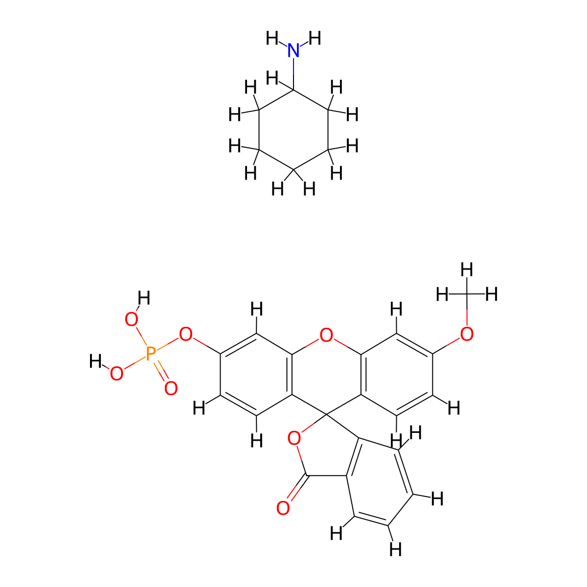 3-O-Methylfluorescein phosphate cyclohexylammonium salt molecular structure, CAS 21233-09-0