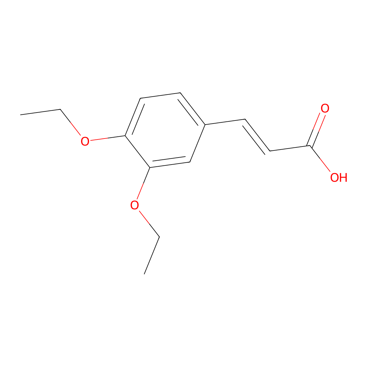 (2E)-3-(3,4-diethoxyphenyl)prop-2-enoic acid molecular structure, CAS 212331-49-2