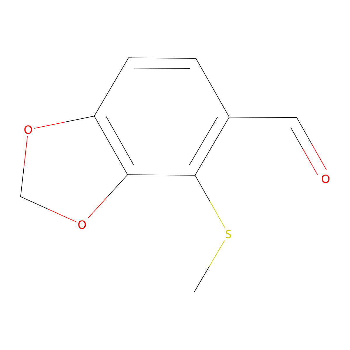 4-(Methylthio)benzo[d][1,3]dioxole-5-carbaldehyde molecular structure, CAS 212332-75-7