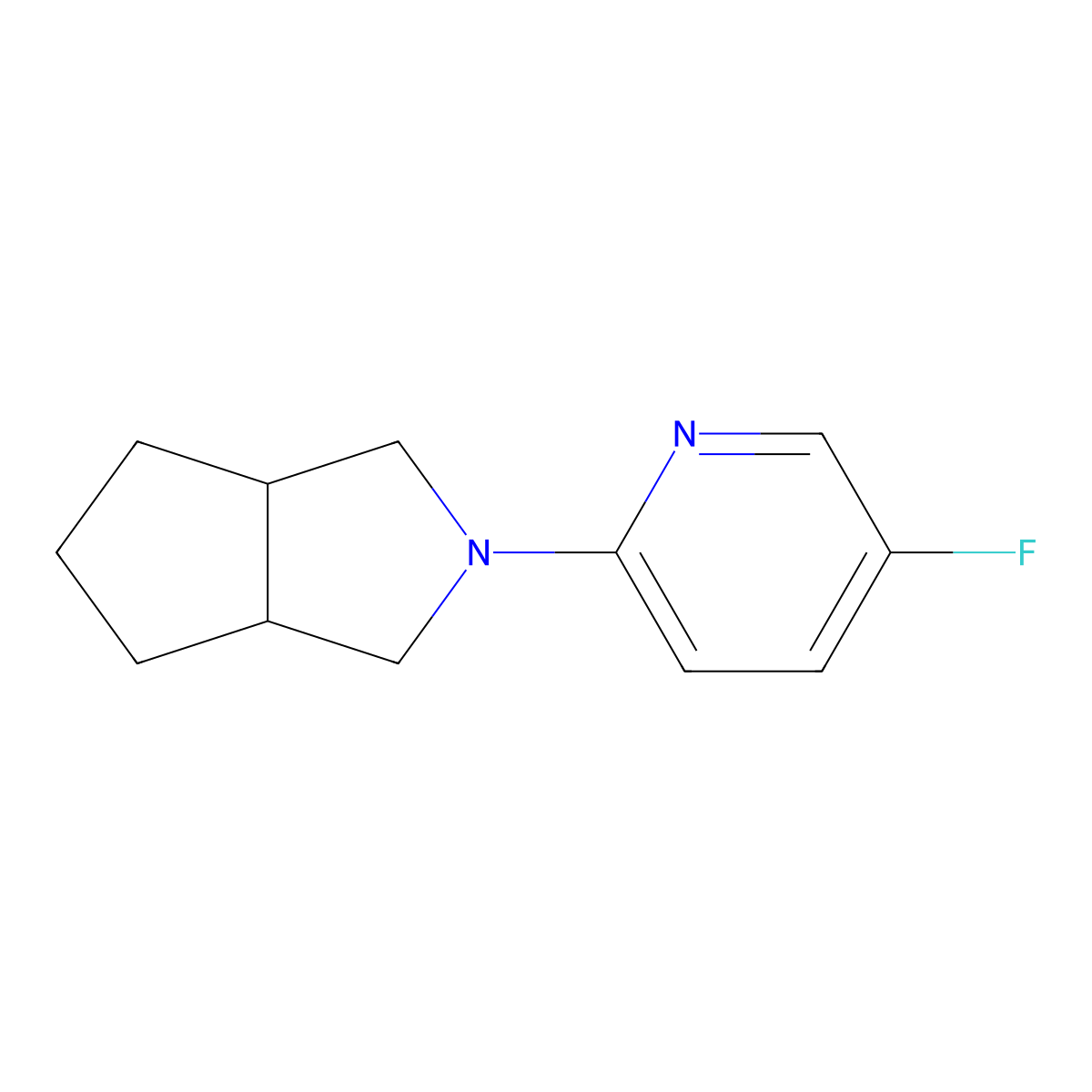5-Fluoro-2-{octahydrocyclopenta[c]pyrrol-2-yl}pyridine molecular structure, CAS 2123355-10-0