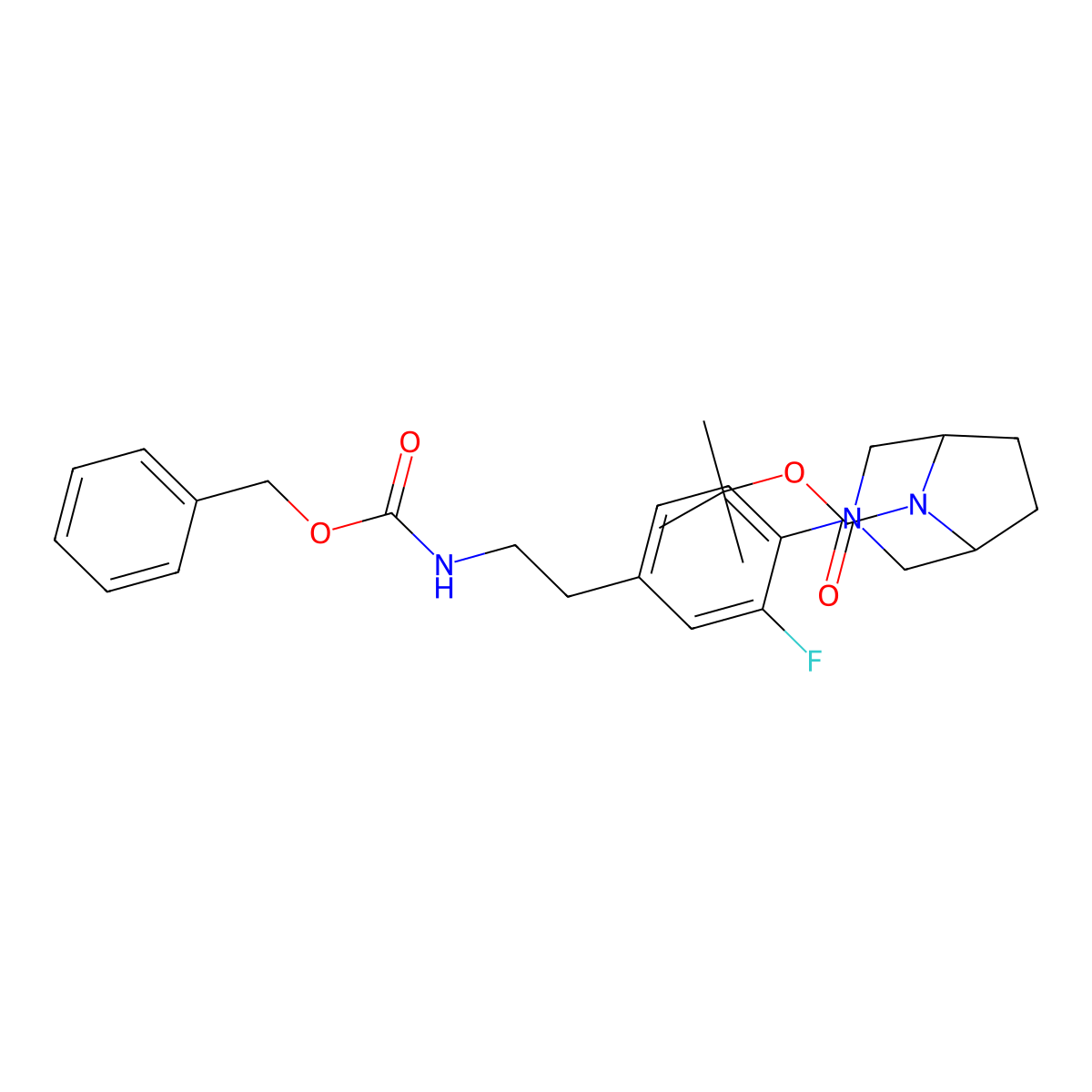 Tert-butyl 3-(4-(2-(((benzyloxy)carbonyl)amino)ethyl)-2-fluorophenyl)-3,8-diazabicyclo[3.2.1]octane-8-carboxylate molecular structure, CAS 2123445-83-8
