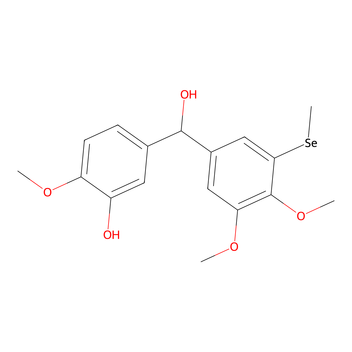 5-((3,4-Dimethoxy-5-(methylselanyl)phenyl)(hydroxy)methyl)-2-methoxyphenol molecular structure, CAS 2123477-91-6