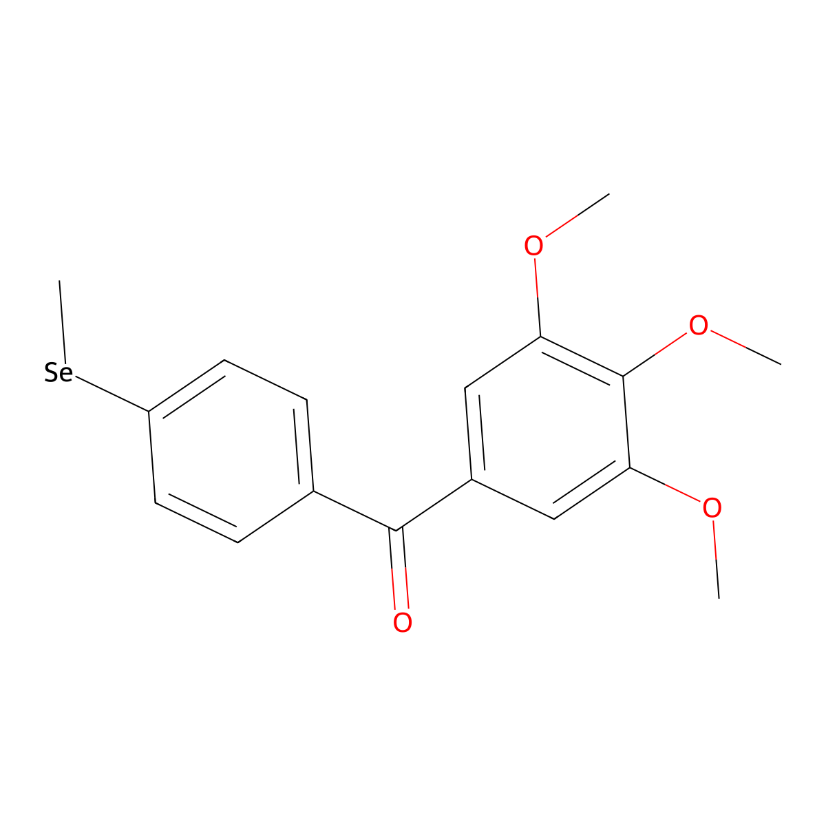(4-(Methylselanyl)phenyl)(3,4,5-trimethoxyphenyl)methanone molecular structure, CAS 2123478-19-1