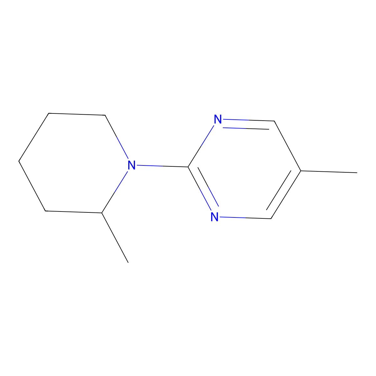 5-Methyl-2-(2-methylpiperidin-1-yl)pyrimidine molecular structure, CAS 2123520-56-7