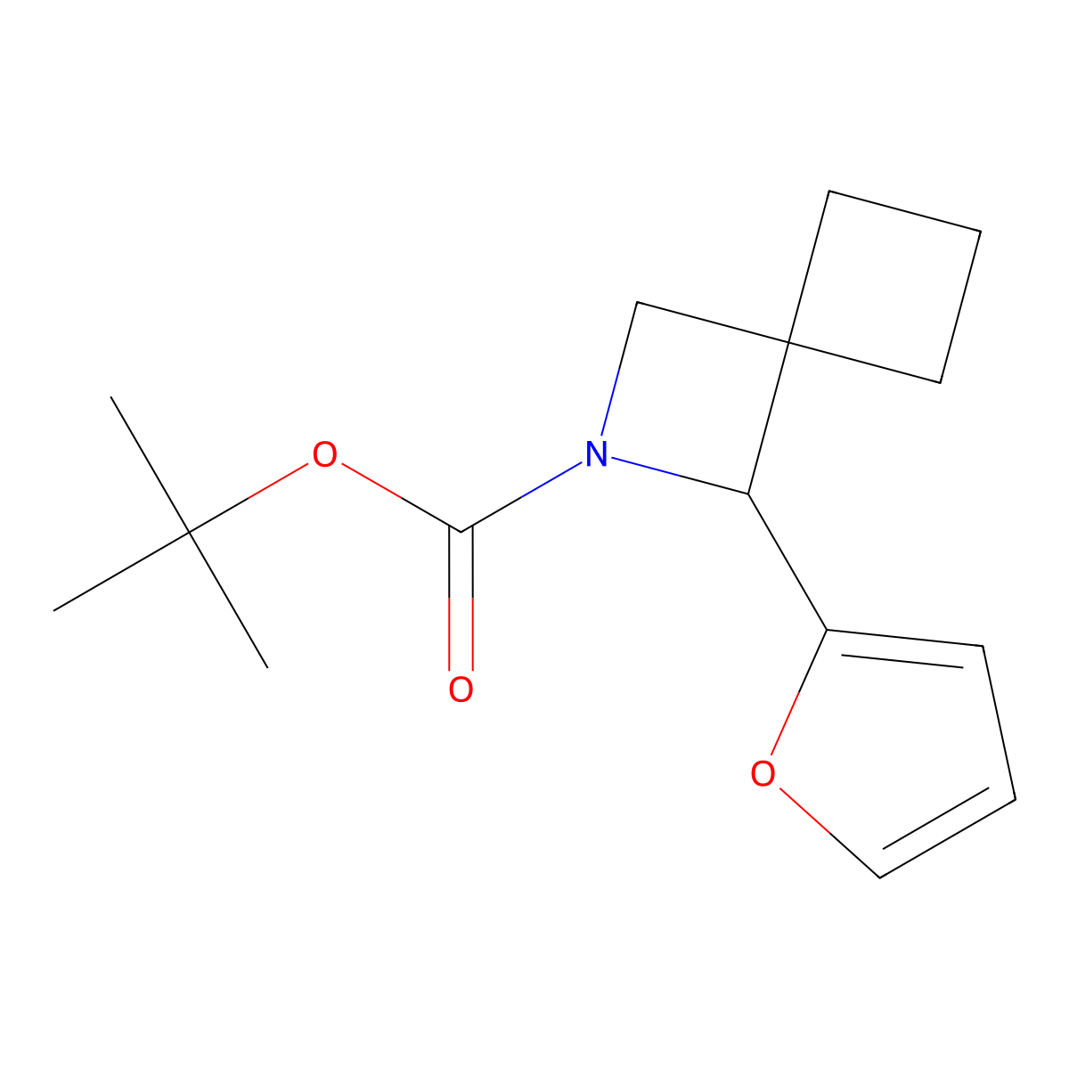tert-Butyl 1-(furan-2-yl)-2-azaspiro[3.3]heptane-2-carboxylate molecular structure, CAS 2123553-71-7