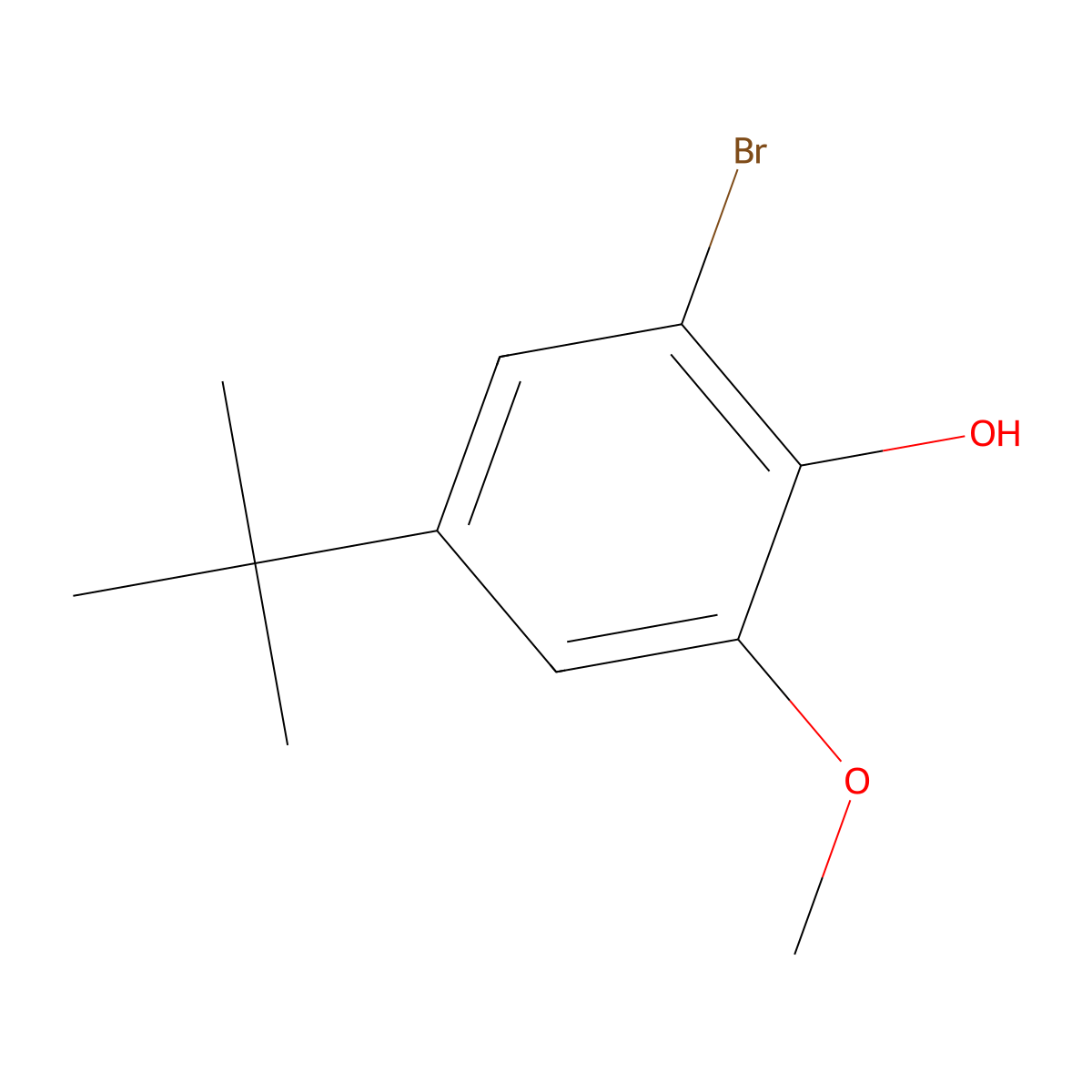 2-Bromo-4-tert-butyl-6-methoxyphenol molecular structure, CAS 21237-43-4