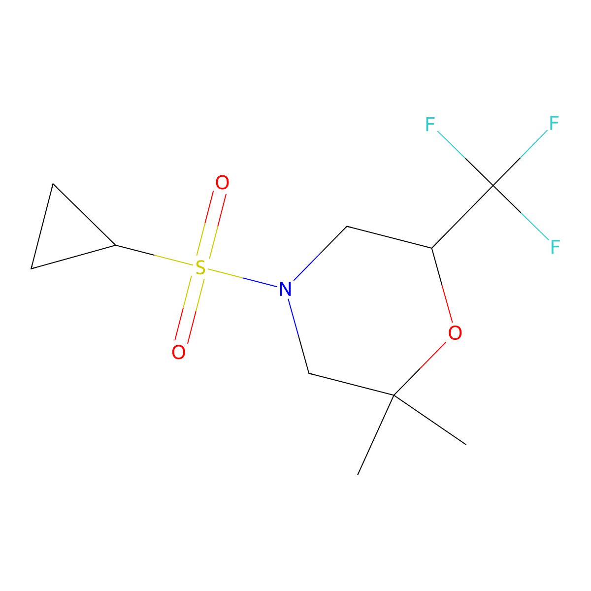 4-(Cyclopropanesulfonyl)-2,2-dimethyl-6-(trifluoromethyl)morpholine molecular structure, CAS 2123722-13-2