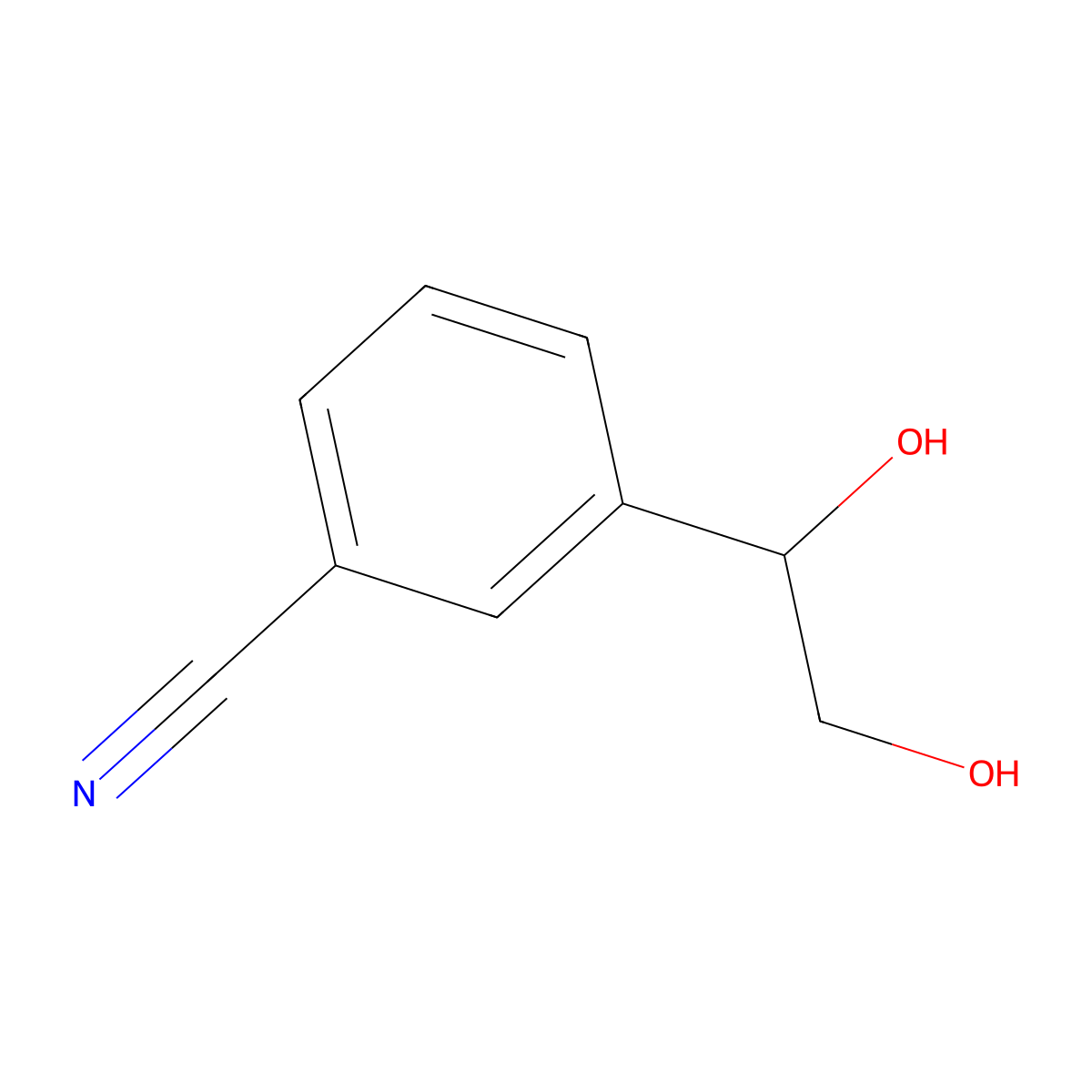 3-(1,2-Dihydroxyethyl)benzonitrile molecular structure, CAS 212374-02-2
