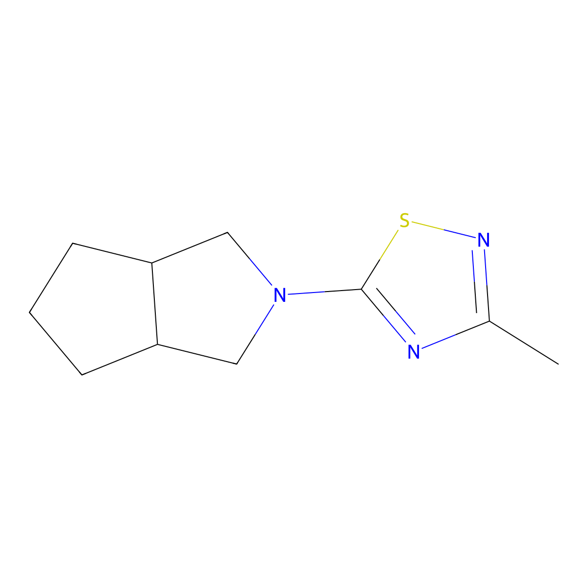 3-Methyl-5-{octahydrocyclopenta[c]pyrrol-2-yl}-1,2,4-thiadiazole molecular structure, CAS 2123777-57-9