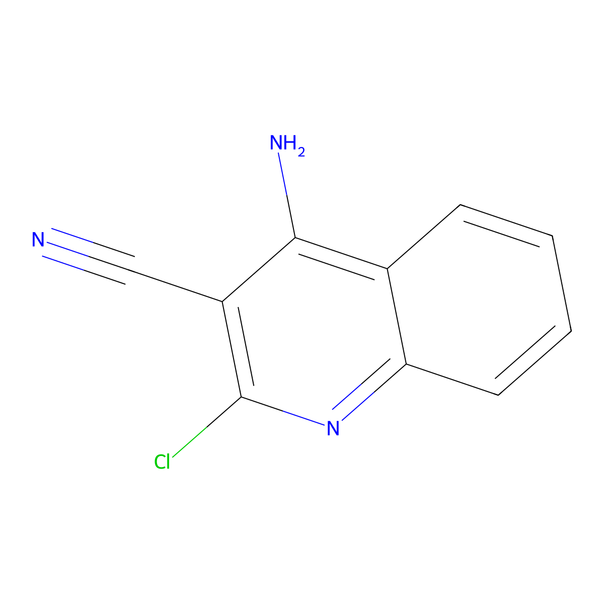 3-Quinolinecarbonitrile, 4-amino-2-chloro- molecular structure, CAS 212378-25-1