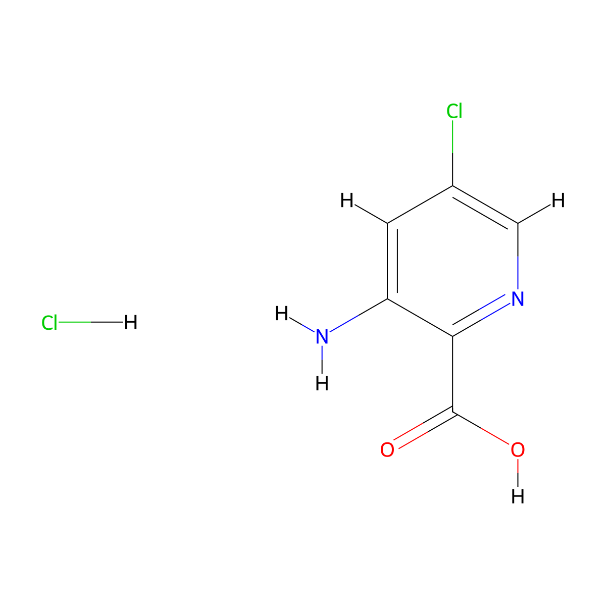 3-Amino-5-chloropyridine-2-carboxylic acid hydrochloride molecular structure, CAS 212378-43-3