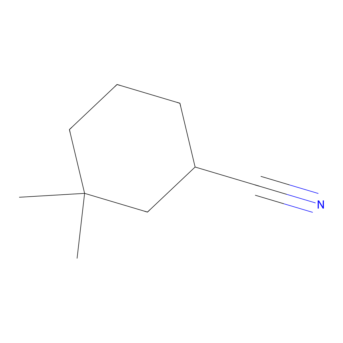 3,3-Dimethylcyclohexane-1-carbonitrile molecular structure, CAS 212382-64-4