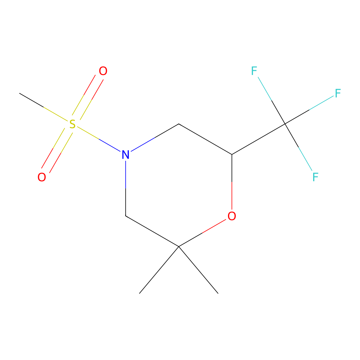 4-Methanesulfonyl-2,2-dimethyl-6-(trifluoromethyl)morpholine molecular structure, CAS 2123862-65-5
