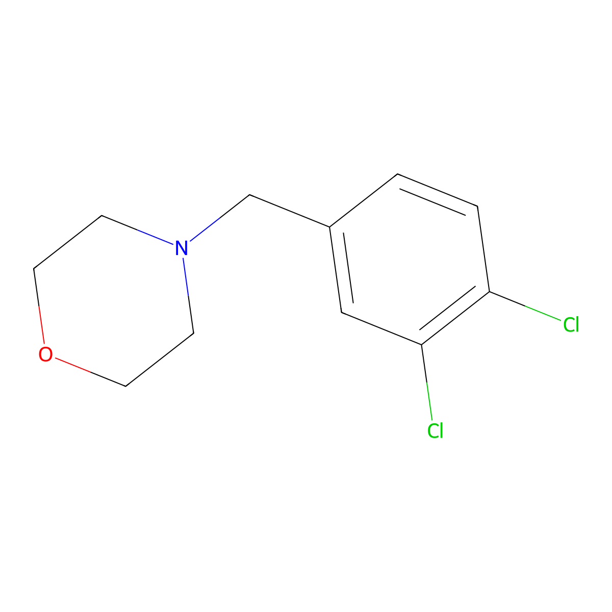 4-[(3,4-Dichlorophenyl)methyl]morpholine molecular structure, CAS 212392-57-9