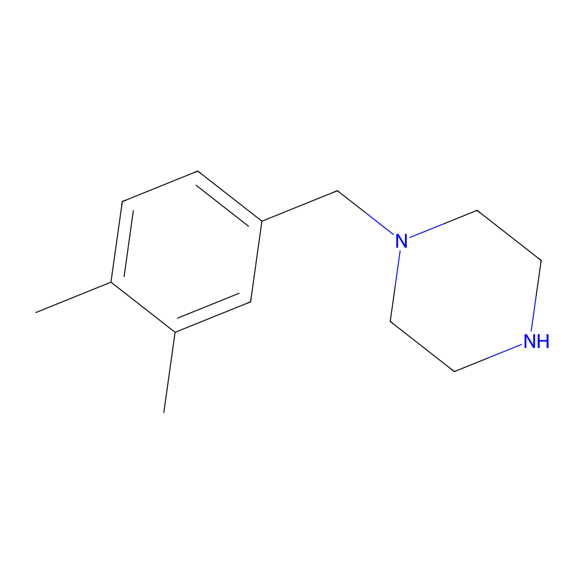 1-(3,4-Dimethylbenzyl)piperazine molecular structure, CAS 212393-09-4