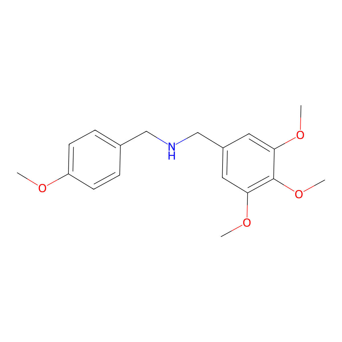 1-(4-methoxyphenyl)-N-(3,4,5-trimethoxybenzyl)methanamine molecular structure, CAS 212393-26-5