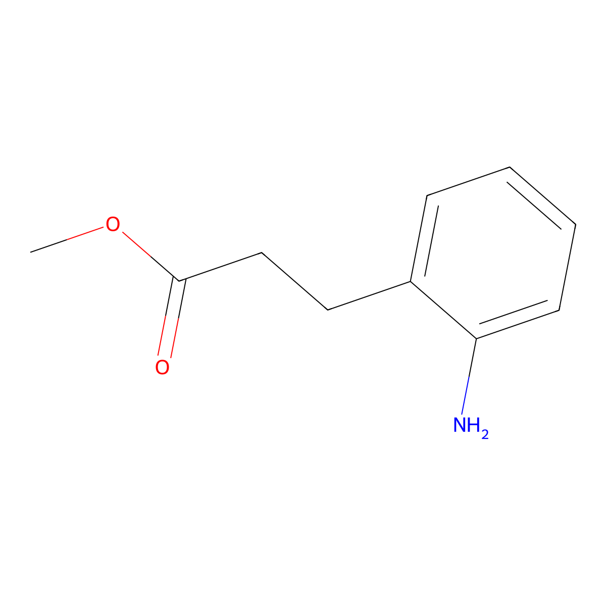 Methyl 3-(2-aminophenyl)propanoate molecular structure, CAS 2124-45-0