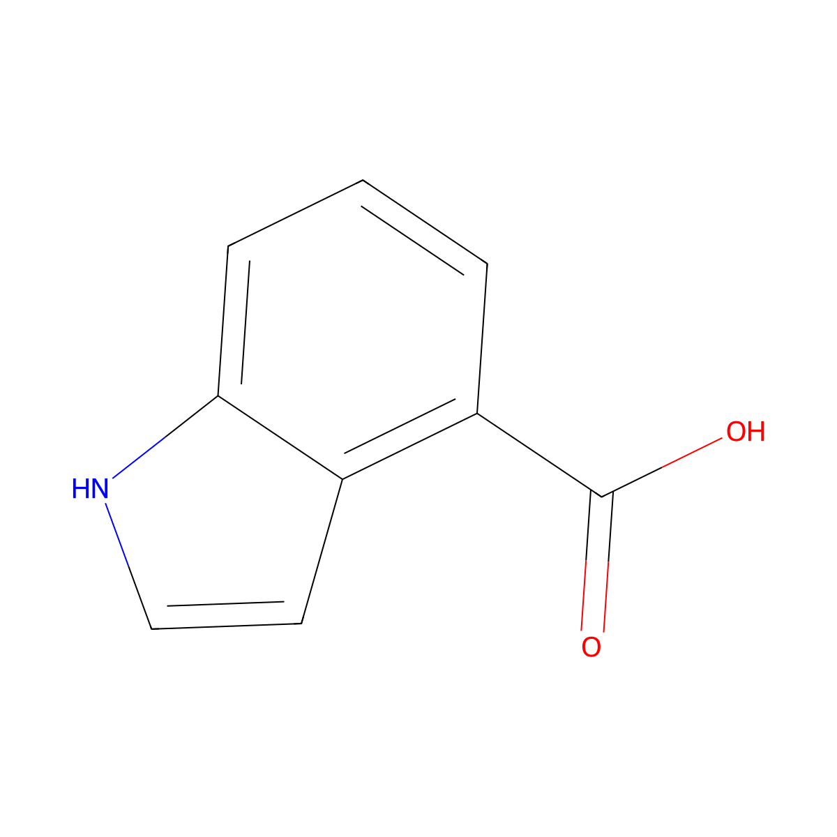 Indole-4-carboxylic acid molecular structure, CAS 2124-55-2