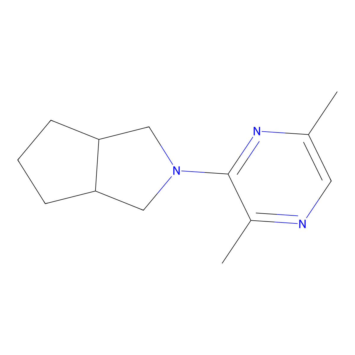 2,5-Dimethyl-3-{octahydrocyclopenta[c]pyrrol-2-yl}pyrazine molecular structure, CAS 2124016-84-6