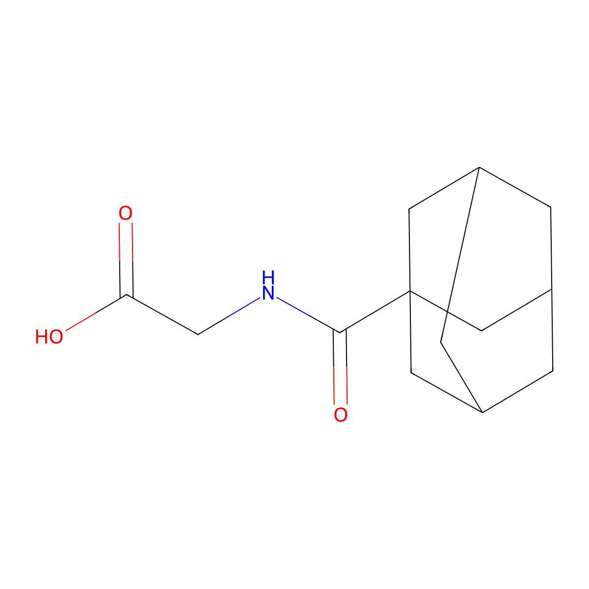 [(Adamantane-1-carbonyl)-amino]-acetic acid molecular structure, CAS 21241-41-8