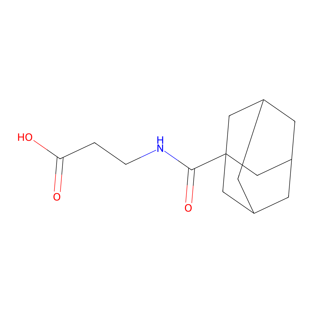 3-[(1-Adamantylcarbonyl)amino]propanoic acid molecular structure, CAS 21241-42-9