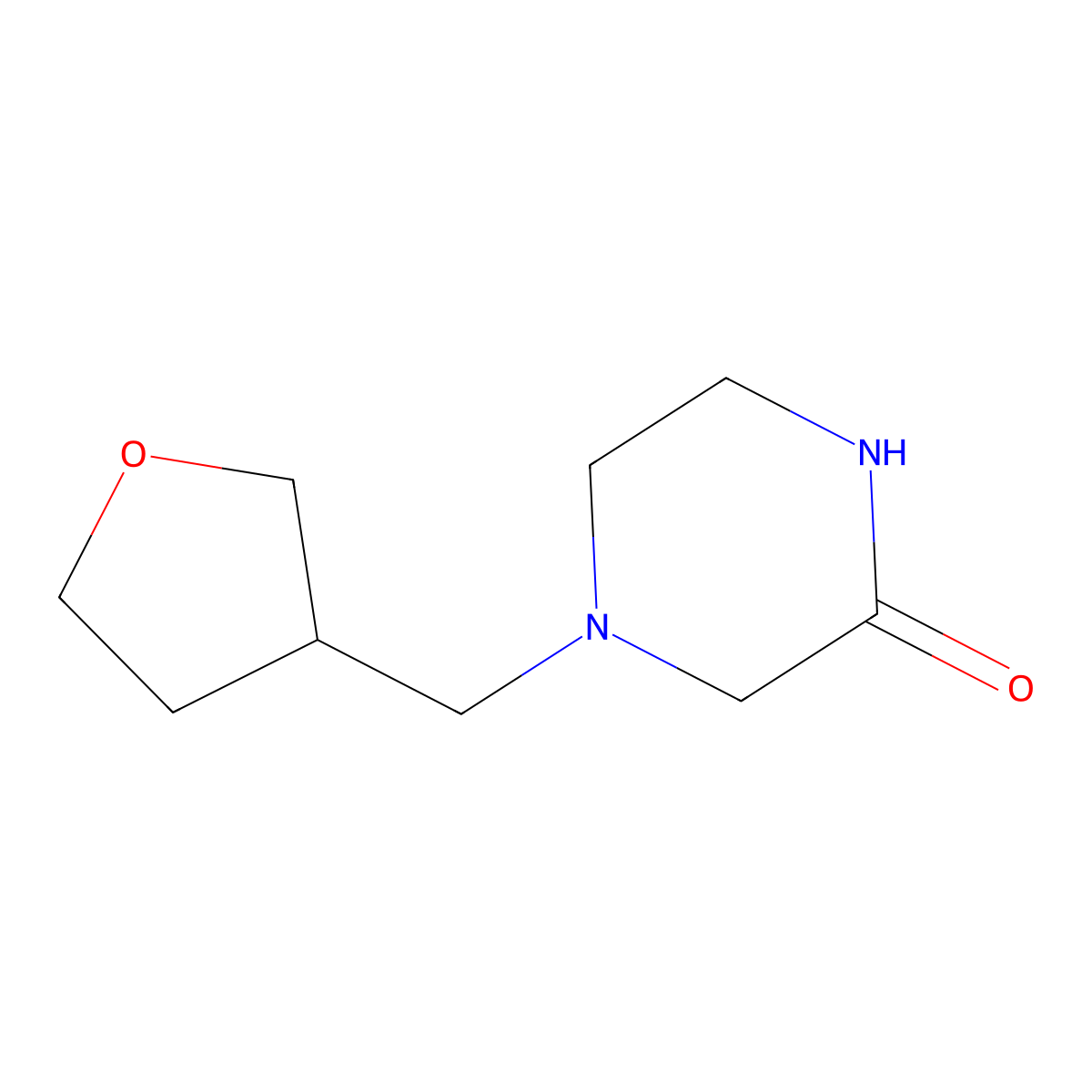 4-[(Tetrahydro-3-furanyl)methyl]-2-piperazinone molecular structure, CAS 2124101-44-4