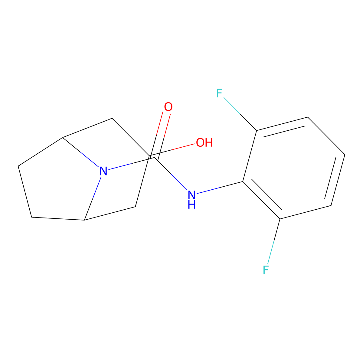 N-(2,6-difluorophenyl)-3-hydroxy-8-azabicyclo[3.2.1]octane-8-carboxamide molecular structure, CAS 2124108-39-8