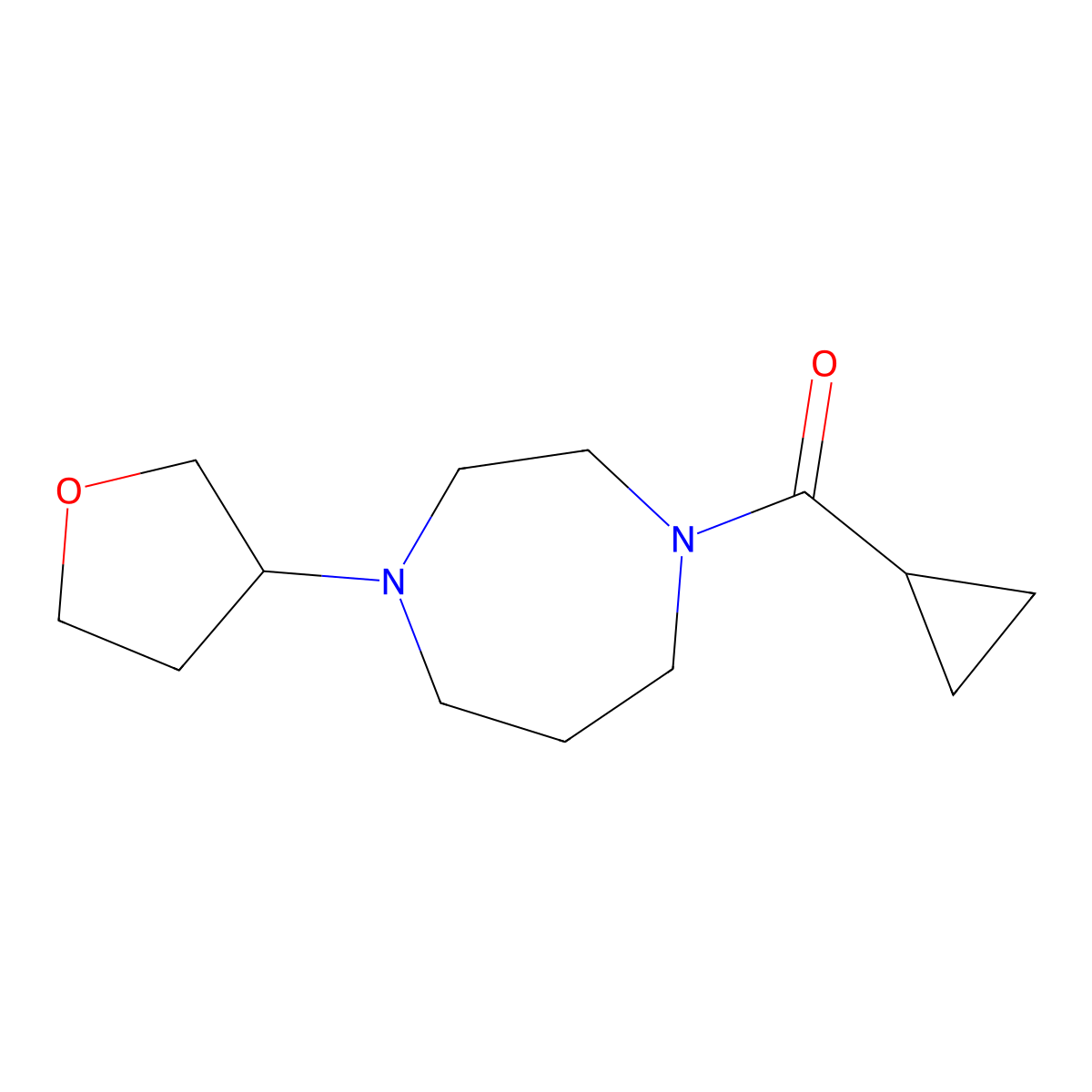 1-Cyclopropanecarbonyl-4-(oxolan-3-yl)-1,4-diazepane molecular structure, CAS 2124172-61-6
