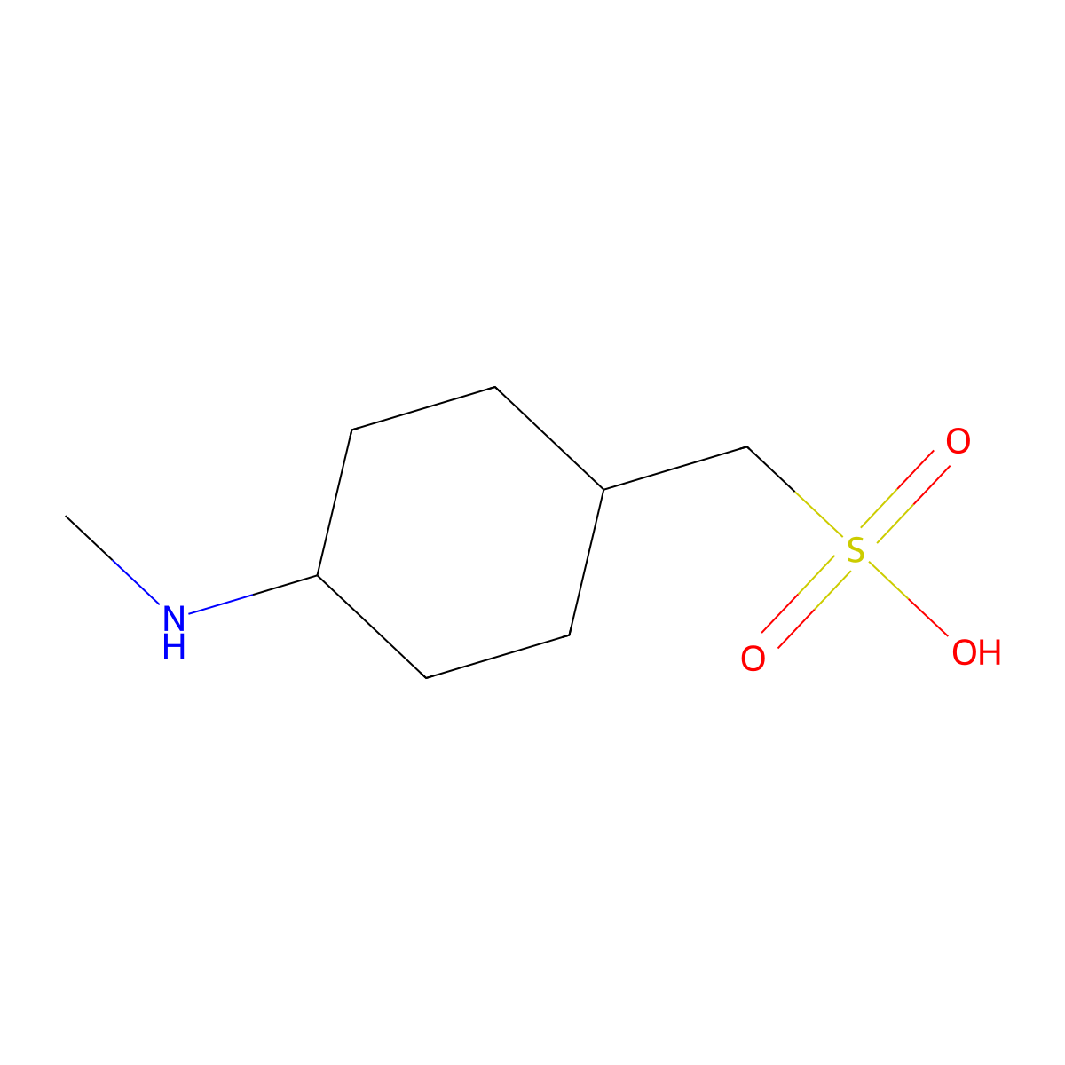 Trans-(4-(methylamino)cyclohexyl)methanesulfonic acid molecular structure, CAS 2124221-12-9