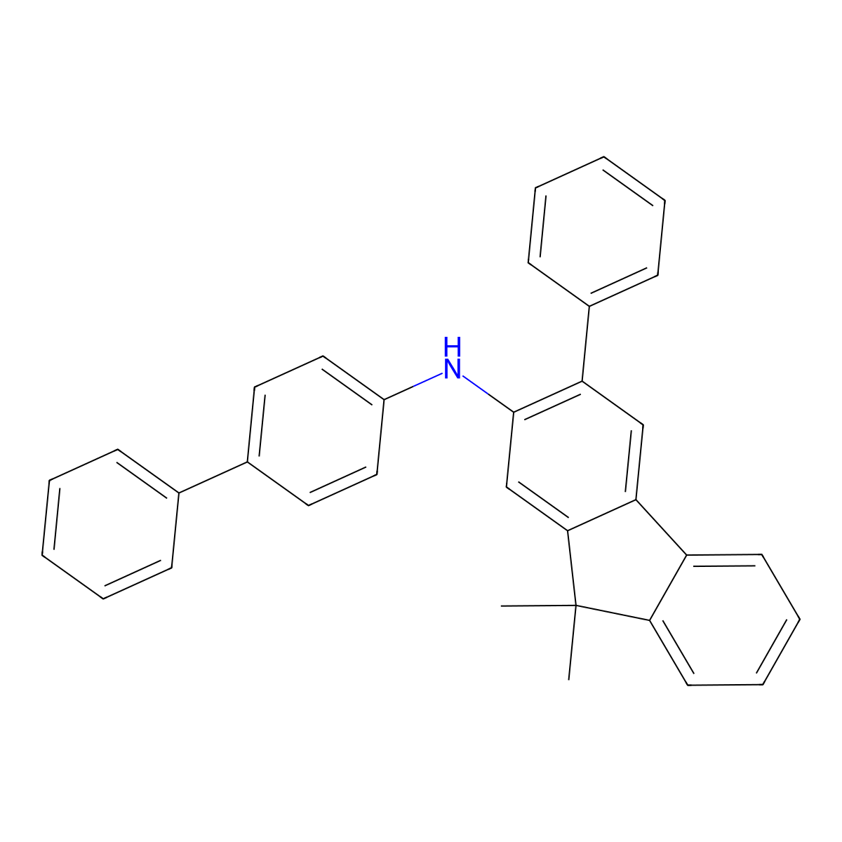 N-([1,1'-Biphenyl]-4-yl)-9,9-dimethyl-3-phenyl-9H-fluoren-2-amine molecular structure, CAS 2124224-75-3