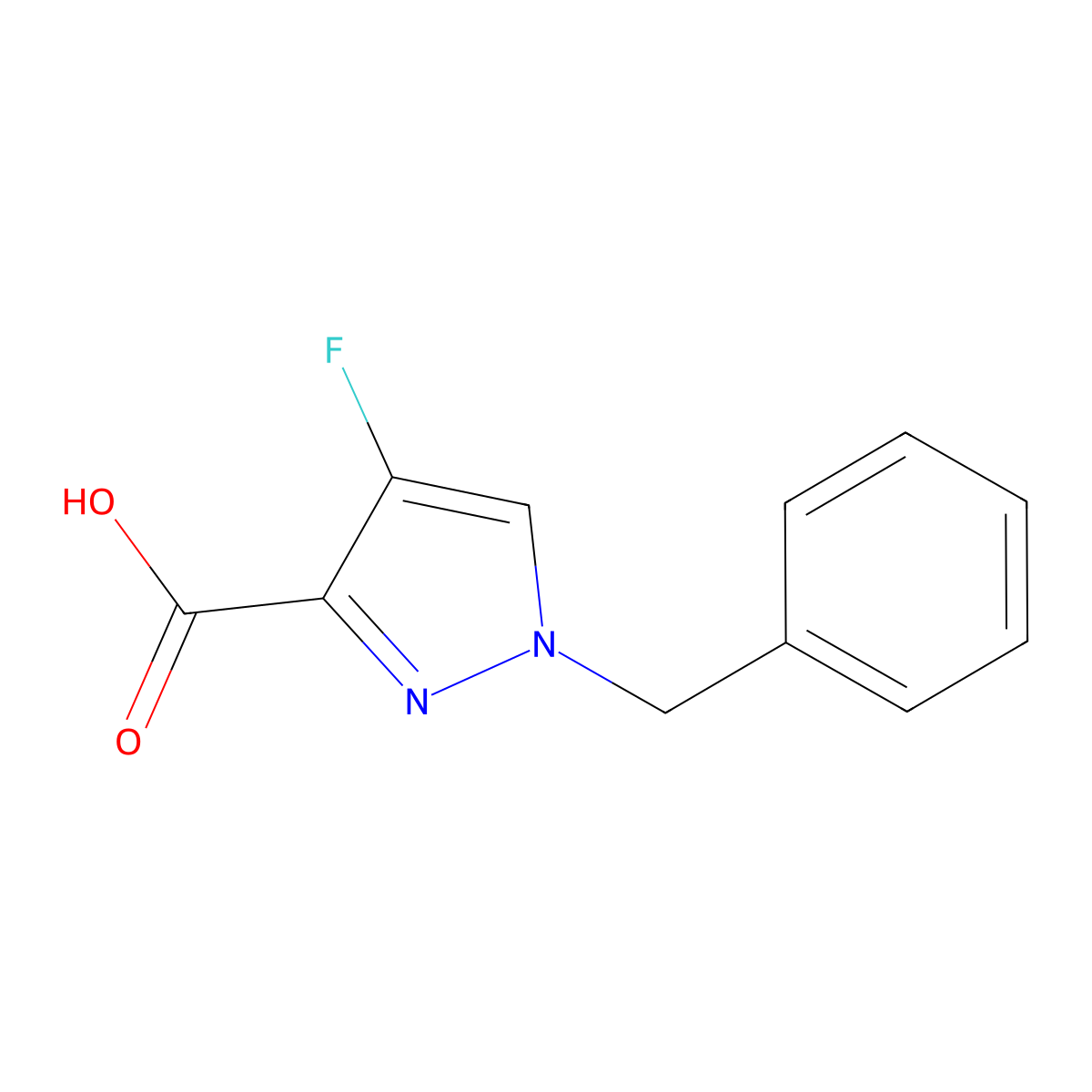 1-Benzyl-4-fluoro-pyrazole-3-carboxylic acid molecular structure, CAS 2124263-04-1