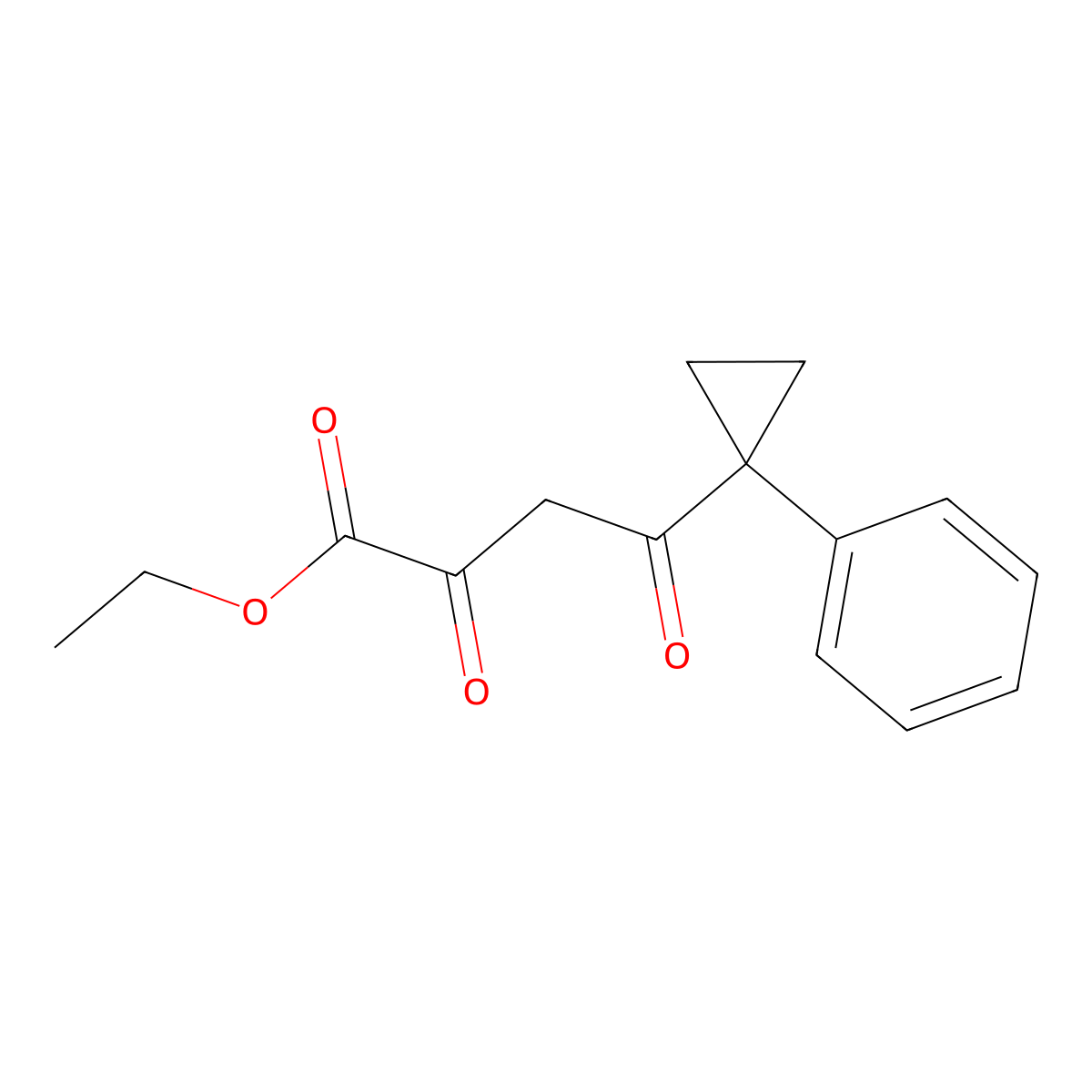 Ethyl 2,4-dioxo-4-(1-phenylcyclopropyl)butanoate molecular structure, CAS 2124263-19-8