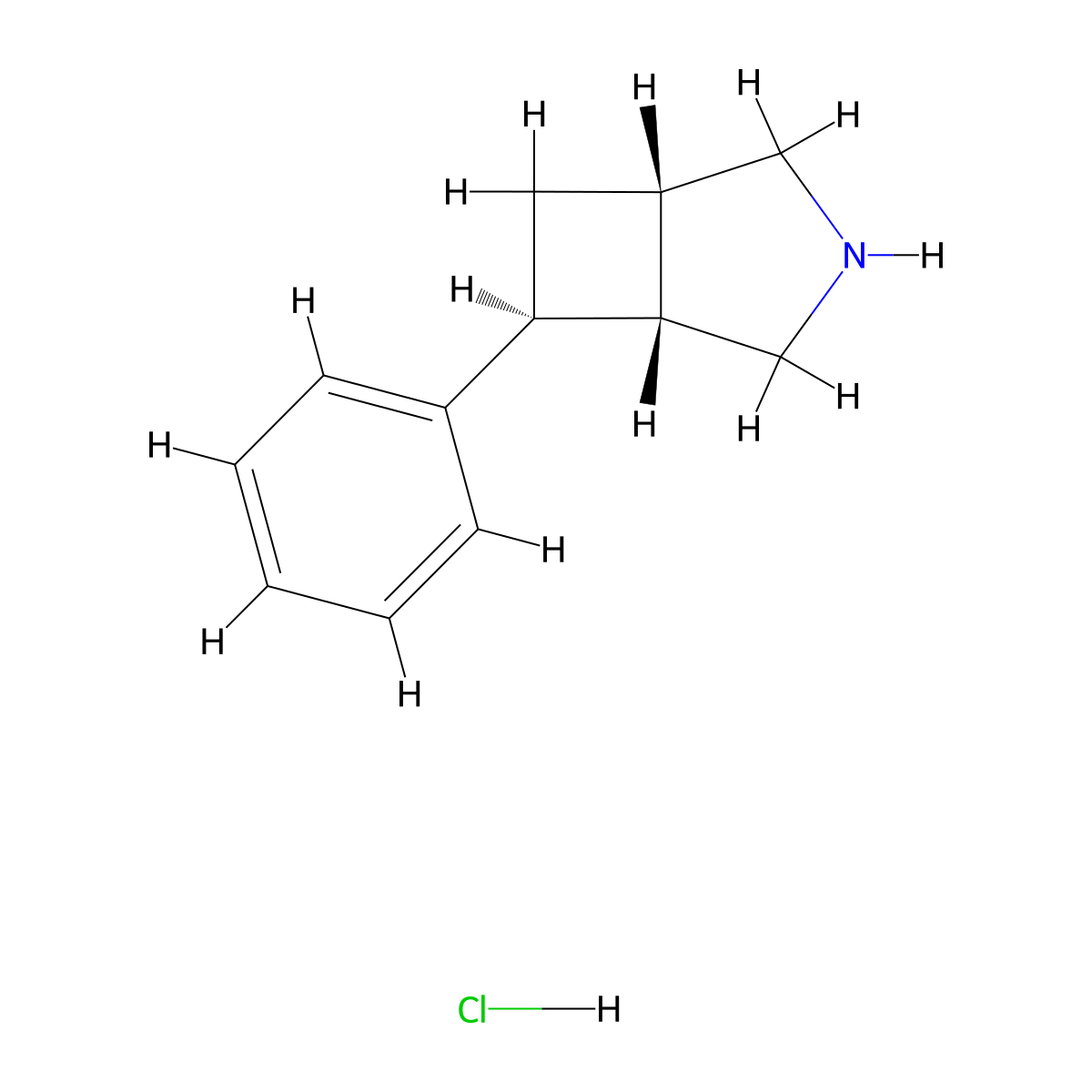 rac-(1R,5S,6R)-6-phenyl-3-azabicyclo(3.2.0)heptane hydrochloride molecular structure, CAS 2124271-15-2