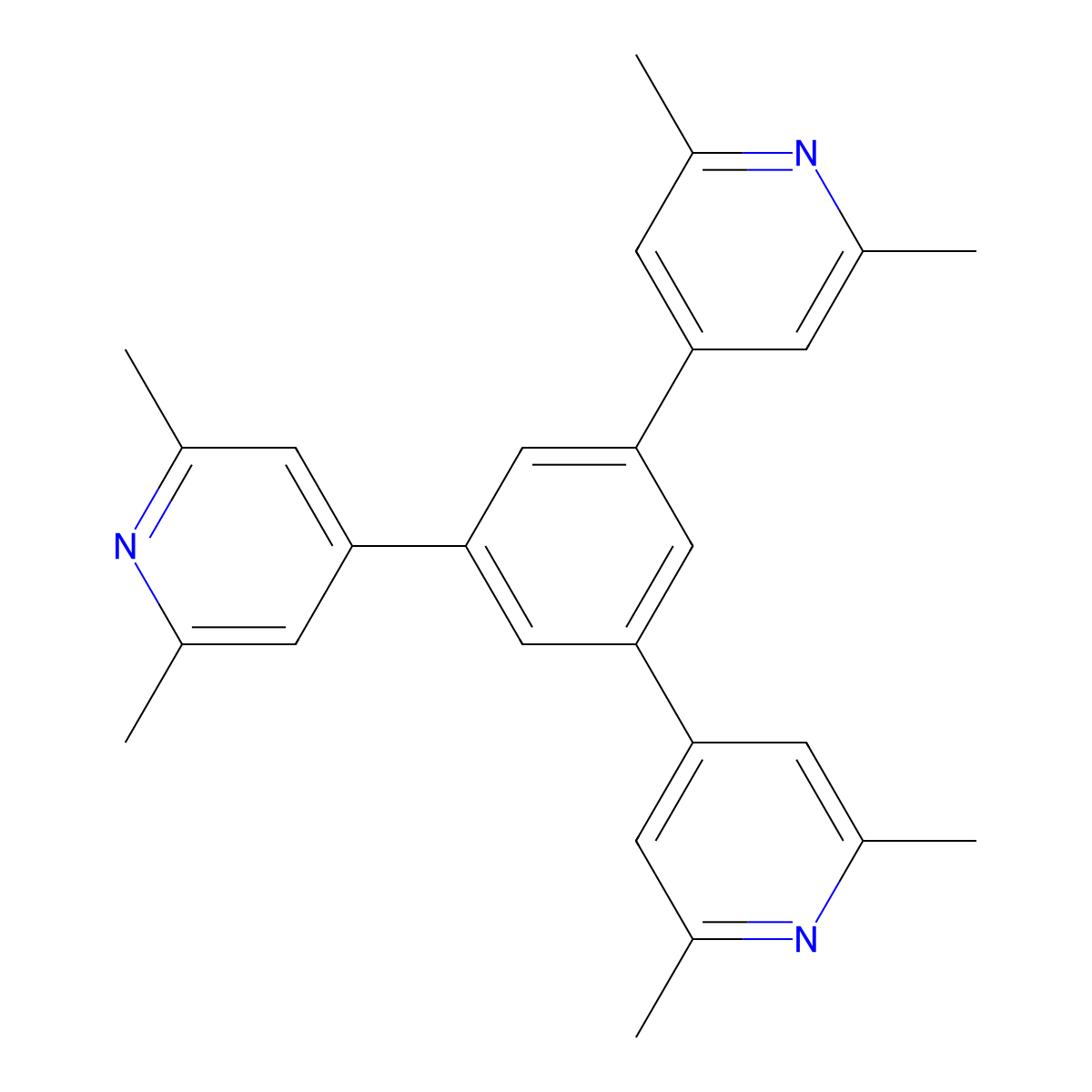 1,3,5-Tris(2,6-dimethylpyridin-4-yl)benzene molecular structure, CAS 2124272-52-0
