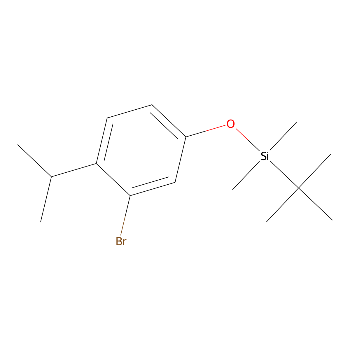 [3-Bromo-4-(propan-2-yl)phenoxy](tert-butyl)dimethylsilane molecular structure, CAS 2124273-16-9