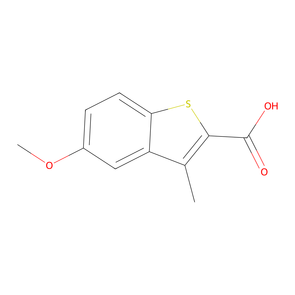 5-Methoxy-3-methyl-1-benzothiophene-2-carboxylic acid molecular structure, CAS 21243-02-7