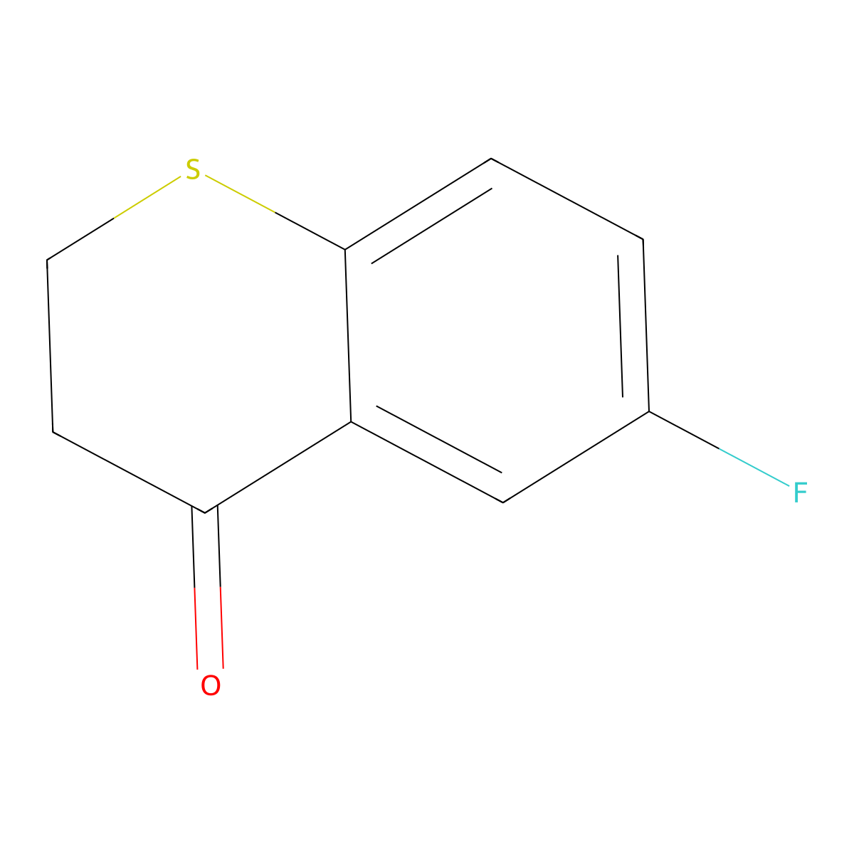 6-Fluoro-2,3-dihydro-4H-1-benzothiopyran-4-one molecular structure, CAS 21243-18-5