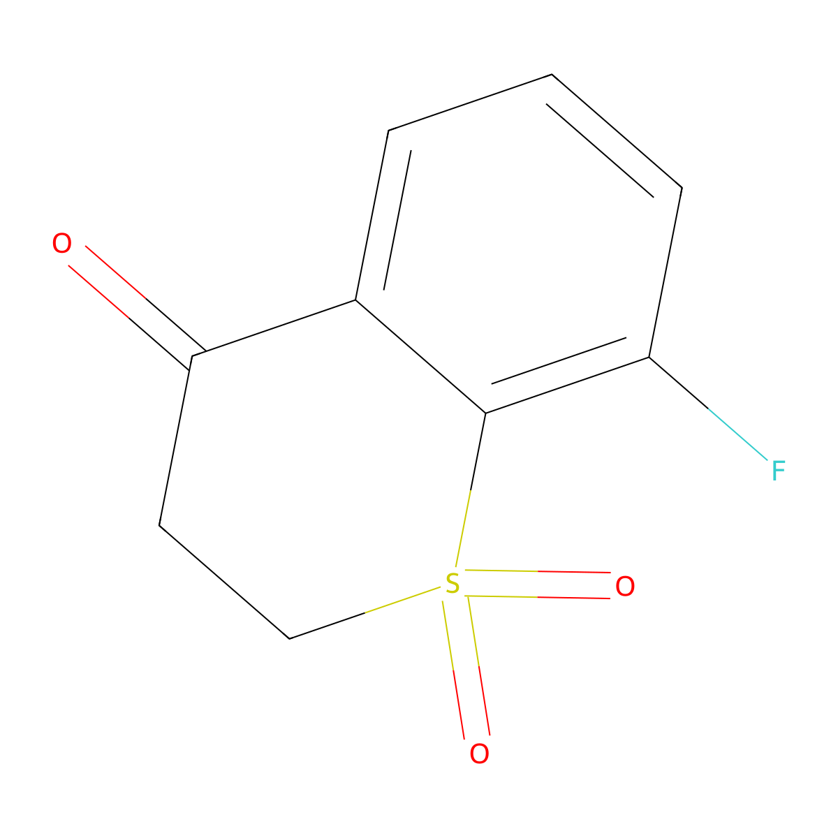 8-fluoro-2,3-dihydro-4H-thiochromen-4-one 1,1-dioxide molecular structure, CAS 21243-20-9