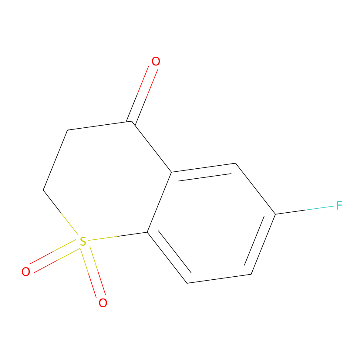 6-fluoro-3,4-dihydro-2H-1lambda6-benzothiopyran-1,1,4-trione molecular structure, CAS 21243-22-1