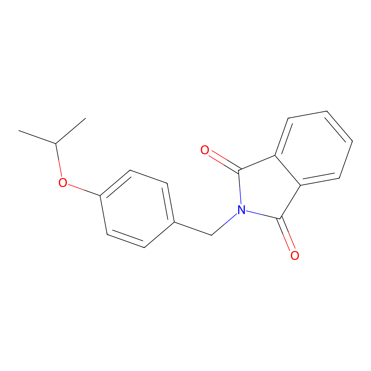 2-[4-(propan-2-yloxy)benzyl]-1H-isoindole-1,3(2H)-dione molecular structure, CAS 21244-27-9