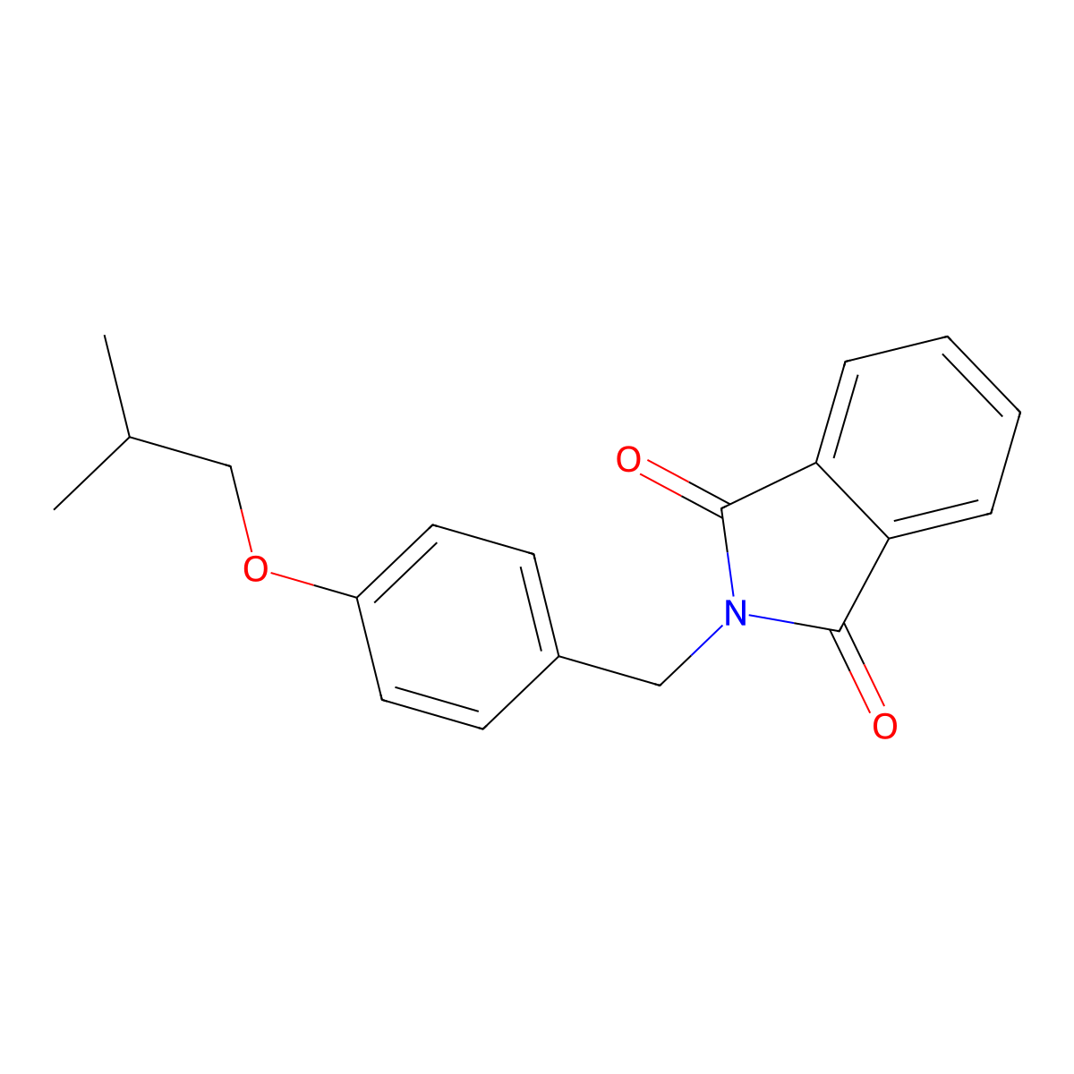 2-[[4-(2-Methylpropoxy)phenyl]methyl]-1H-isoindole-1,3(2H)-dione molecular structure, CAS 21244-29-1