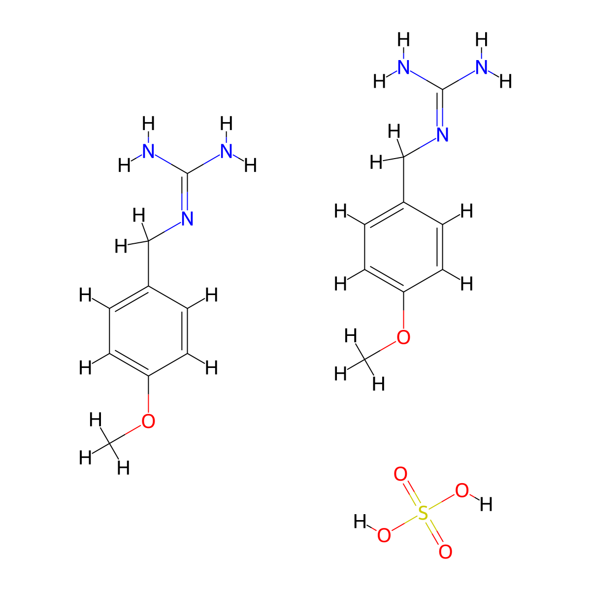 1-(4-Methoxybenzyl)guanidine hemisulfate molecular structure, CAS 21244-39-3