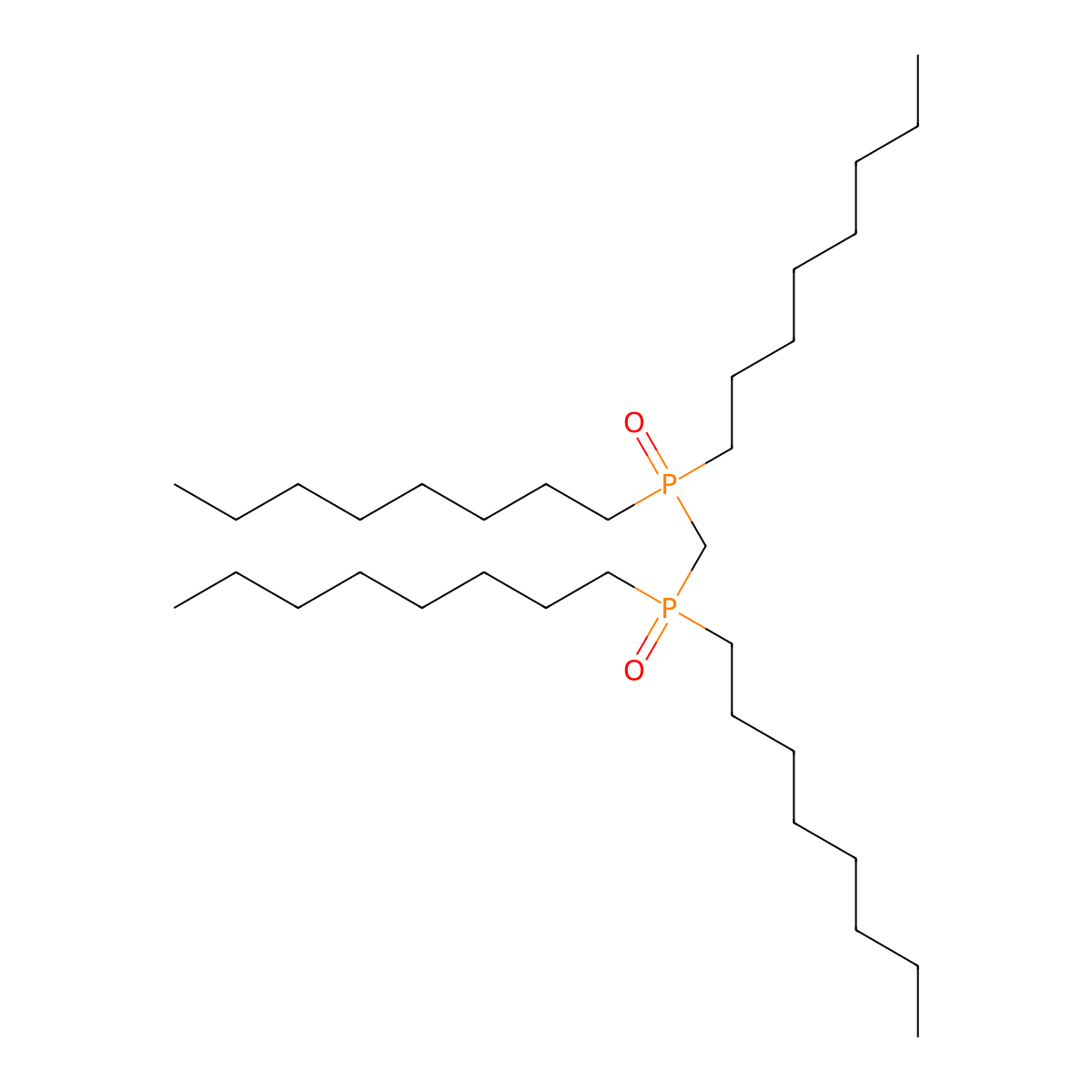 Methylenebis(dioctylphosphine) oxide molecular structure, CAS 21245-08-9